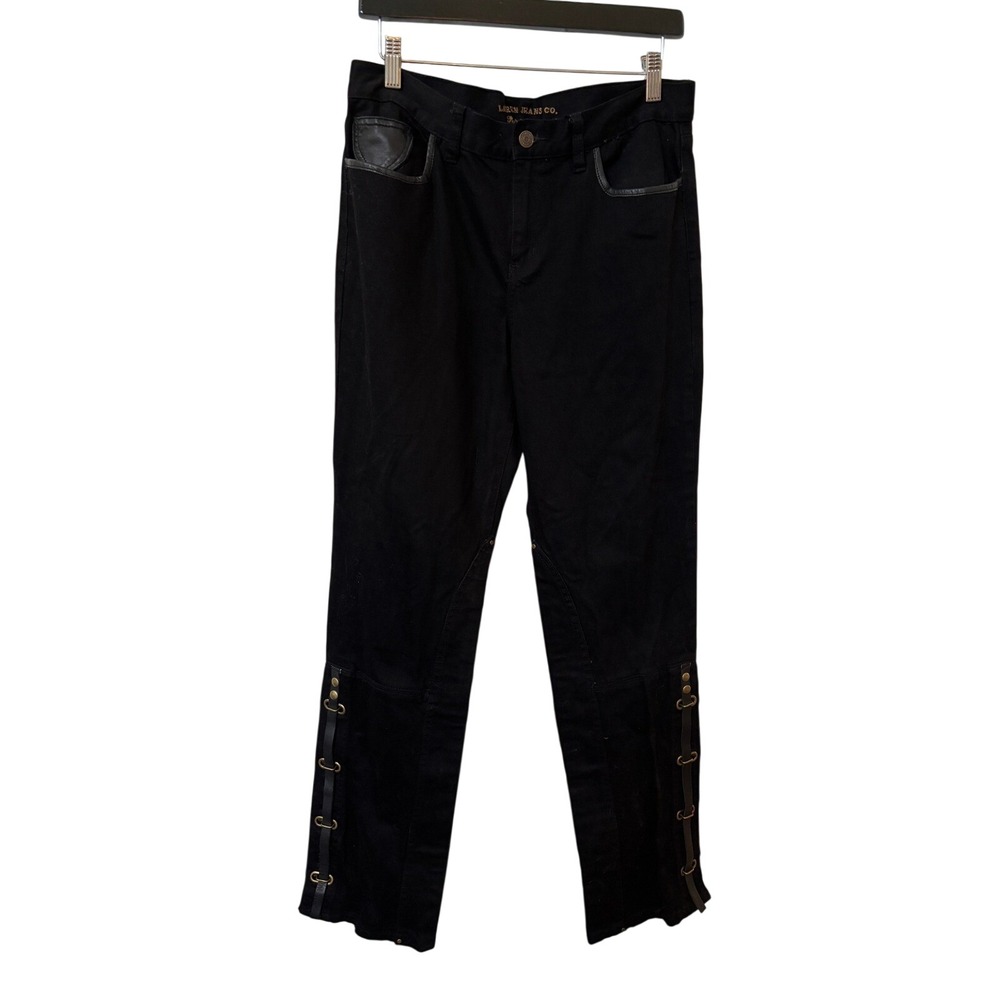 Lauren Jeans Co Ralph Lauren Black Lace Up Ankle Equestrian Pants Size 10